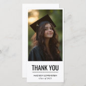 Modern eenvoudig Afstuderen Dank u Bedankkaart (Voorkant / Achterkant)