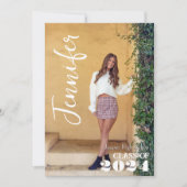 Modern Eenvoudig Afstuderen Fotonaam Zwart Goud Kaart (Voorkant)