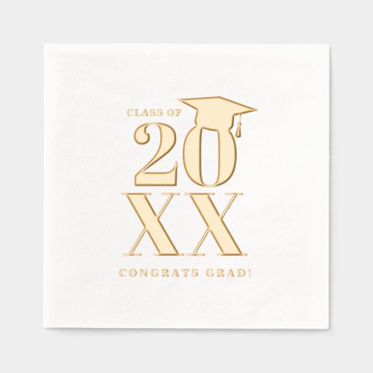 Modern Eenvoudig Afstuderen Jaar Folie Servetten (Voorkant)