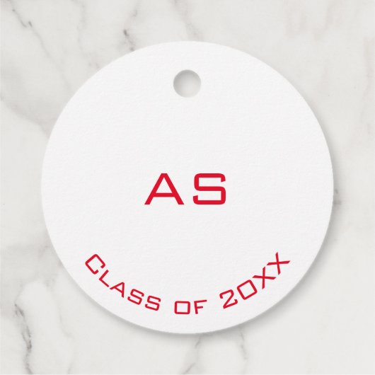 Modern eenvoudig Afstuderen rood dank u Bedankjes Labels (Achterkant)