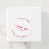 Modern eenvoudig Afstuderen rood dank u Bedankjes Labels (In situ)