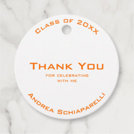 Modern eenvoudig Afstuderen Sinaasappel dank u Bedankjes Labels