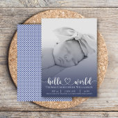 Modern Eenvoudig Baby Boy aankondiging Fotoscript