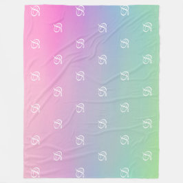 Modern eenvoudig baby roze monogram initiaal fleece deken