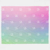 Modern eenvoudig baby roze monogram initiaal fleece deken (Voorkant (Horizontaal))