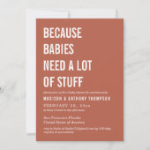 Modern eenvoudig Baby shower met neutrale woestijn Kaart (Voorkant)