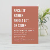 Modern eenvoudig Baby shower met neutrale woestijn Kaart (Staand voorkant)