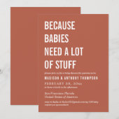 Modern eenvoudig Baby shower met neutrale woestijn Kaart (Voorkant / Achterkant)