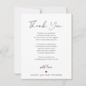 Modern eenvoudig baby shower voor typografiescript bedankkaart (Voorkant)