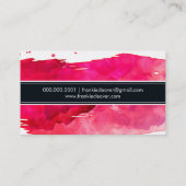 MODERN EENVOUDIG BADGE stijlvolle waterverf rood Visitekaartje (Achterkant)