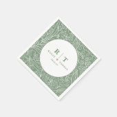 Modern Eenvoudig Basis Groen Bloem Stijlvolle Trou Servet (Hoek)