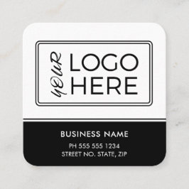 Modern Eenvoudig Basis Zwart QR Code Logo Vierkante Visitekaartje