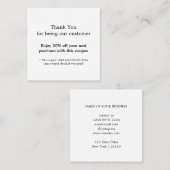Modern eenvoudig bedrijf dank u kortingskaartje (Voorkant / Achterkant)