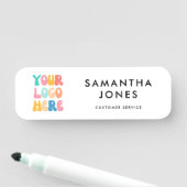 Modern eenvoudig bedrijf Uw Logo Hier Medewerker Naamplaatje (In situ)