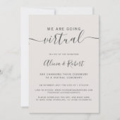 Modern eenvoudig beige grijs lettertype virtuele b kaart (Voorkant)