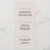 Modern Eenvoudig Beige Rand Bruiloftsmenu Menu (Achterkant)