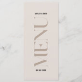 Modern Eenvoudig Beige Rand Bruiloftsmenu Menu (Voorkant)