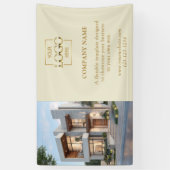 Modern Eenvoudig Beige Zakelijk Logo Professioneel Spandoek (Verticaal)