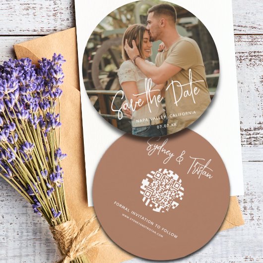 Modern Eenvoudig Bewaar de Datum Foto Overlay Brui Kaart