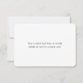 Modern Eenvoudig bewerkbaar Wit Dank u op Zwart Bedankkaart (Achterkant)