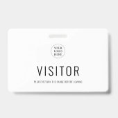 Modern Eenvoudig Bezoekerspas Bedrijfslogo Badge (Achterkant)