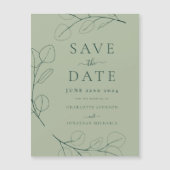 Modern Eenvoudig Bladerdek Sage Groene Bruiloft (Voorkant)