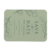 Modern Eenvoudig Bladerdek Sage Groene Bruiloft Magneet (Horizontaal)