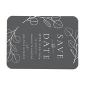 Modern Eenvoudig Bladgroen Bruiloft Magneet (Horizontaal)