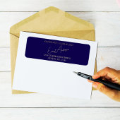 Modern eenvoudig blauw Afstuderen retouradres labe Etiket