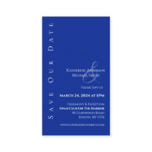 Modern Eenvoudig Blauw en wit-Save the Date-
