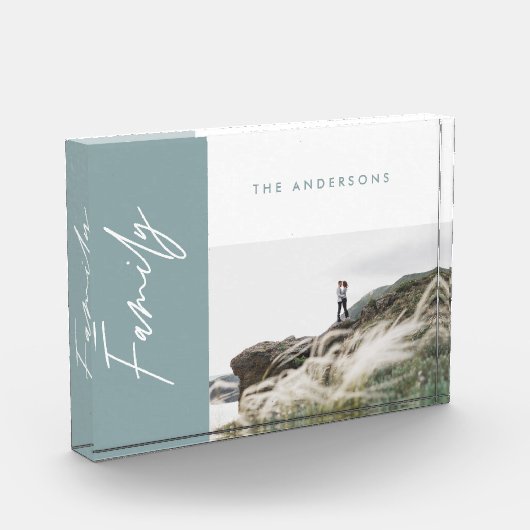 modern, eenvoudig blauw fotogeniecadeau fotoblokken (Links)