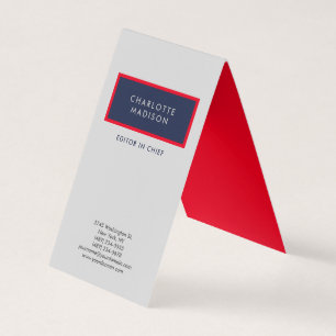 Modern Eenvoudig Blauw Rood Grijs Minimalistisch E Visitekaartje