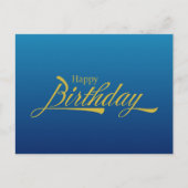 Modern Eenvoudig Blauw Waterverf Gelukkig Verjaard Briefkaart (Voorkant)