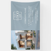 Modern Eenvoudig Blauw Zakelijk Logo Professioneel Spandoek (Verticaal)