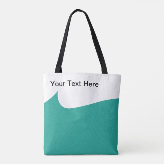 Modern eenvoudig Blauwgroen en wit Tote Bag (Achterkant)