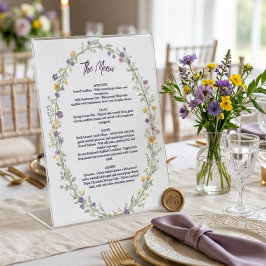 Modern Eenvoudig Bloemenu, Boho Reclamebord Met Voetstuk