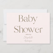 Modern & Eenvoudig Blush en Goud Baby shower Kaart (Voorkant)