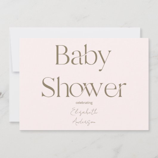 Modern & Eenvoudig Blush en Goud Baby shower Kaart (Voorkant)