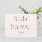 Modern & Eenvoudig Blush en Goud Vrijgezellenfeest Kaart (Staand voorkant)