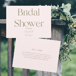 Modern & Eenvoudig Blush en Goud Vrijgezellenfeest Kaart