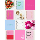 Modern Eenvoudig  Blush Roze en Rood Recept Notitieboek