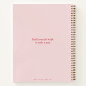 Modern Eenvoudig  Blush Roze en Rood Recept Notitieboek (Achterkant)