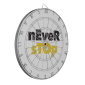 Modern, eenvoudig, bold typographic design Never S Dartbord (Voorkant Links)