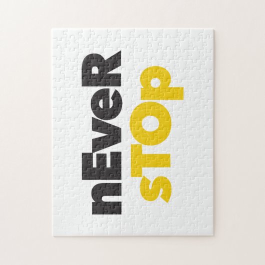 Modern, eenvoudig, bold typographic design Never S Legpuzzel (Verticaal)