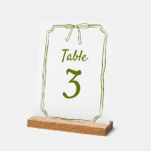 Modern Eenvoudig Boog Bruiloft Olijf Groen Tafelnu Acryl Bord (Hoek)
