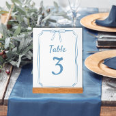 Modern Eenvoudig Boog Bruiloft Stoffig Blauw Tafel Acryl Bord