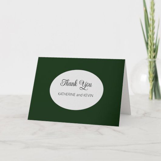 Modern eenvoudig bos groen bedankkaart (Voorkant)