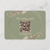 Modern Eenvoudig botanisch elegant salie groen gou Informatiekaartje (Voorkant)