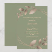 Modern Eenvoudig botanisch elegant salie groen gou Kaart (Voorkant / Achterkant)