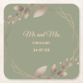 Modern Eenvoudig botanisch elegant salie groen gou Kartonnen Onderzetters (Voorkant)